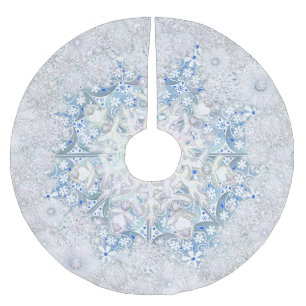 Keramik-Spitze hellblau & Schneeflocke Polyester Weihnachtsbaumdecke