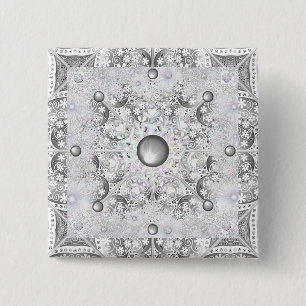 Keramik Spitzenleistung Grau & Schneeflocke Button