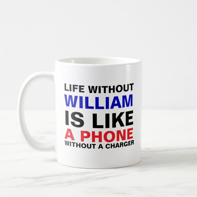 Keramik-Tasse Geschenk für Männer (Name & Monogram Kaffeetasse (Links)