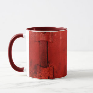 Keramik-Tasse mit abgenutztem Lederkoffer Tasse