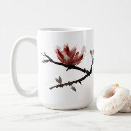 Keramik Tasse mit Blüten japanischen Stils