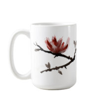 Keramik Tasse mit Blüten japanischen Stils