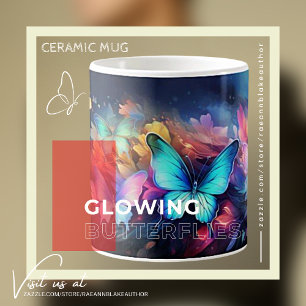 Keramik-Tasse mit leuchtendem Schmetterlingsdesign Kaffeetasse