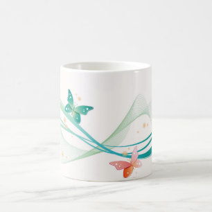 Keramik Tasse-Schmetterlinge Kaffeetasse