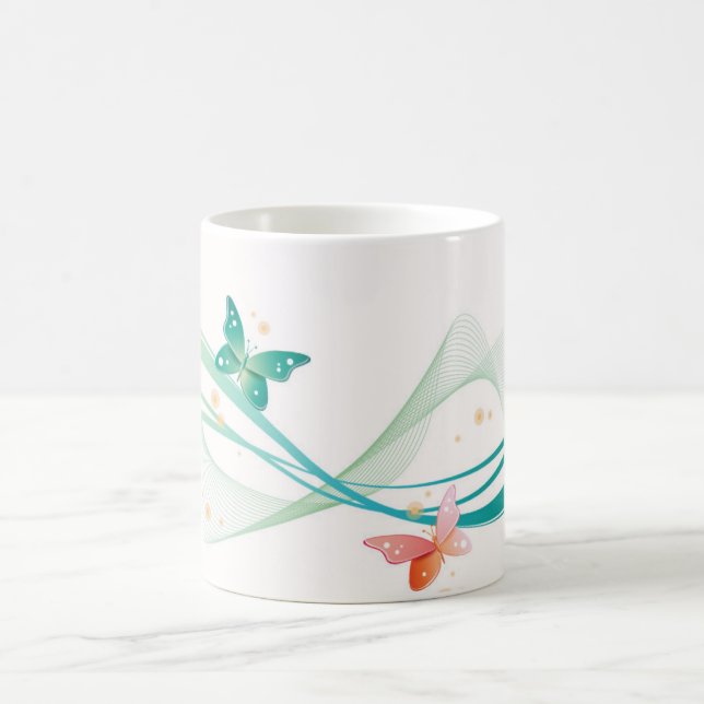 Keramik Tasse-Schmetterlinge Kaffeetasse (Mittel)