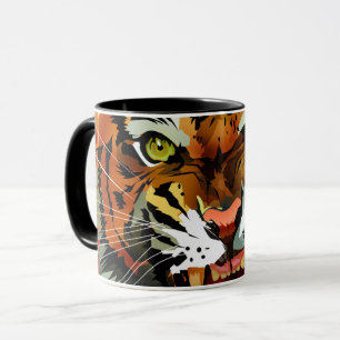 Keramik-Tasse 'Wütender Brüllender Tiger' - Kühnes Tasse