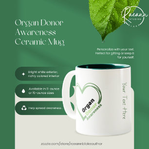 Keramik-Tasse zur Sensibilisierung für Organspende Zweifarbige Tasse