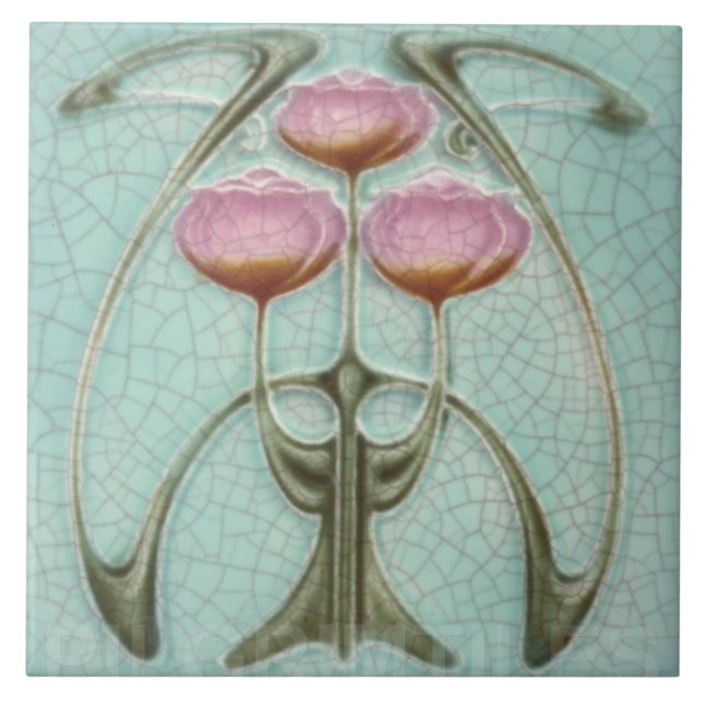 Keramik Tile - Antiquitätenpink Fliese (Vorderseite)