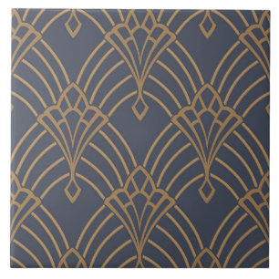 Keramik Tile - Art Deco Lüfter Design Gold Fliese