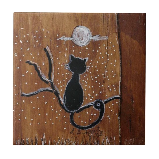 Keramik Tile aus einer originalen Holzkunst, Fliese (Vorderseite)