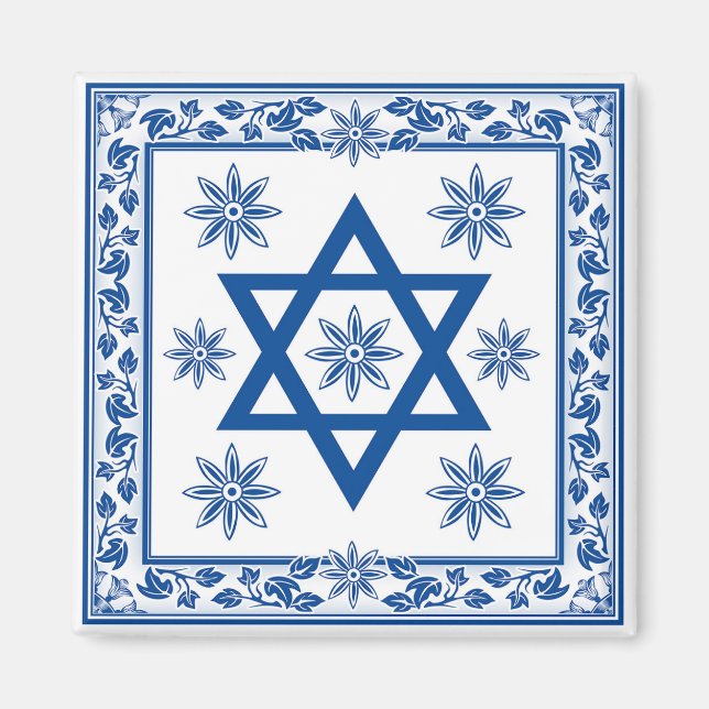 Keramik Tile, Azulejo, Portugiesisch und jüdisch Magnet (Vorne)