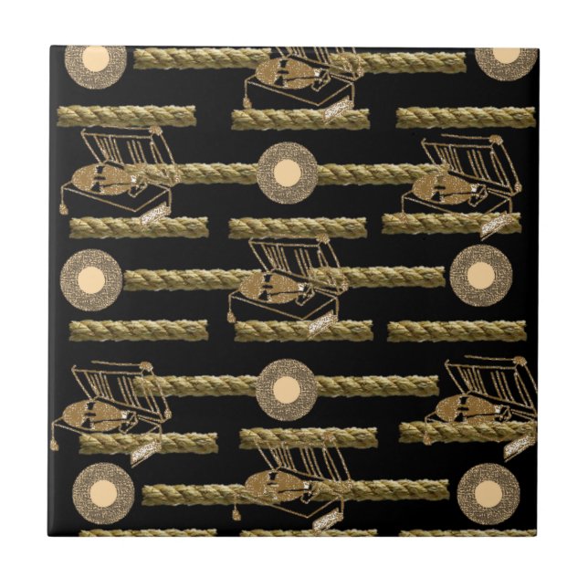 Keramik Tile Black Country Rope Fliese (Vorderseite)