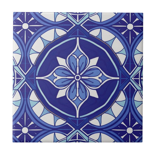Keramik Tile Blau und Weiß Fliese (Vorderseite)