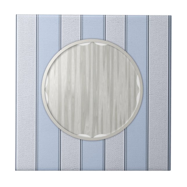 Keramik Tile Blue Gray Streifen Fliese (Vorderseite)