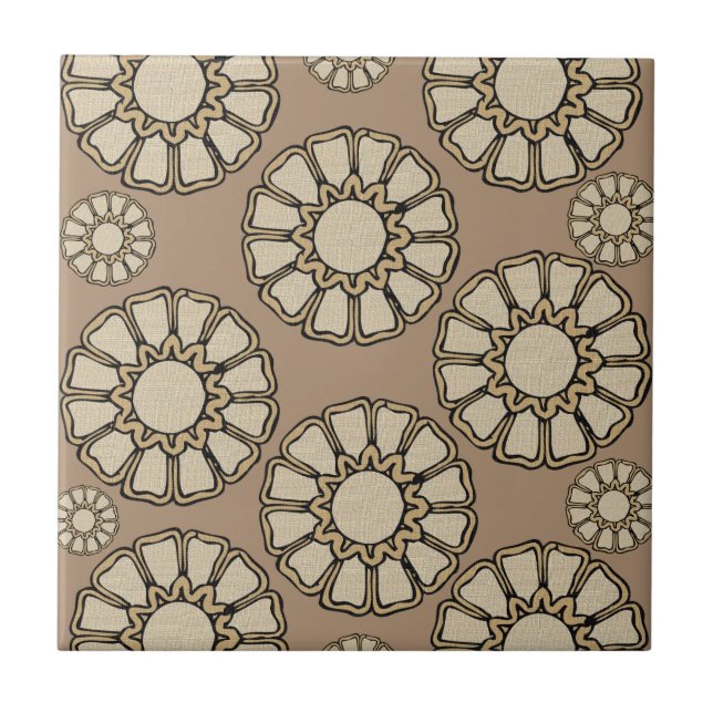 Keramik Tile Brown Beige Rundmuster Fliese (Vorderseite)