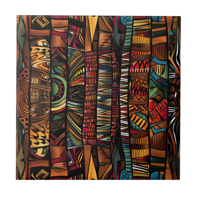 Keramik-Tile für afrikanische Stammesmuster Fliese (Vorderseite)