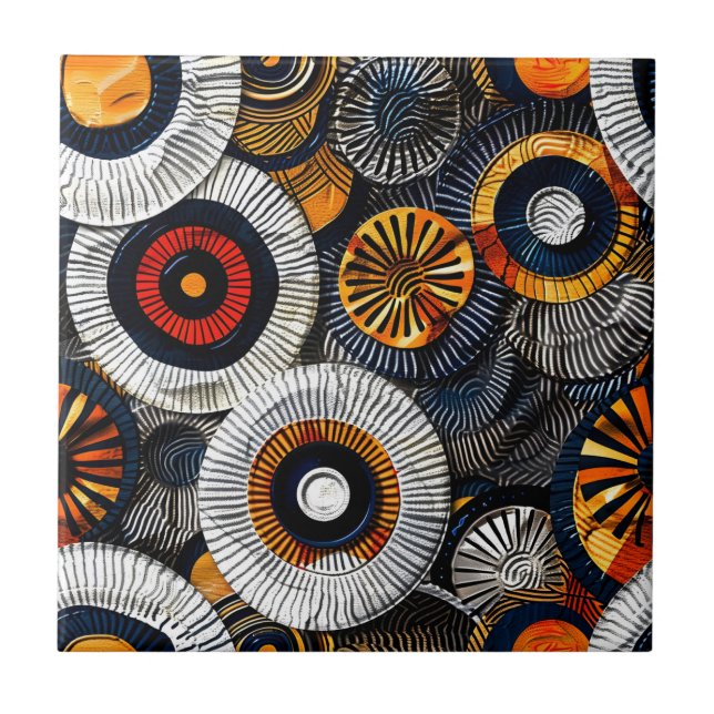 Keramik-Tile für afrikanische Stammesmuster Fliese (Vorderseite)