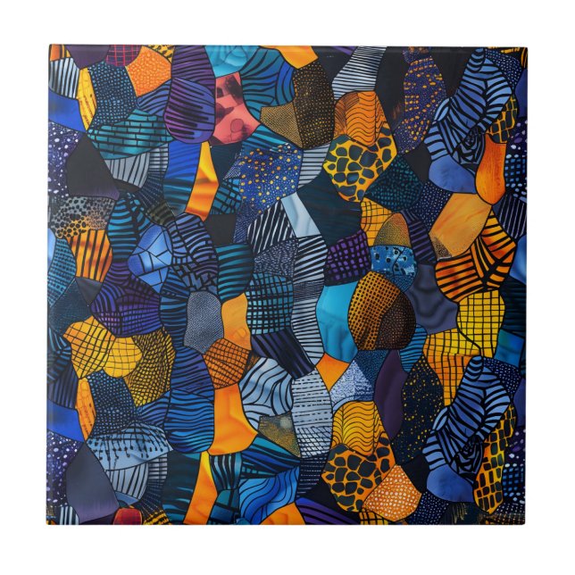 Keramik-Tile für afrikanische Stammesmuster Fliese (Vorderseite)