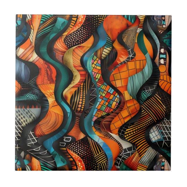 Keramik-Tile für afrikanische Stammesmuster Fliese (Vorderseite)