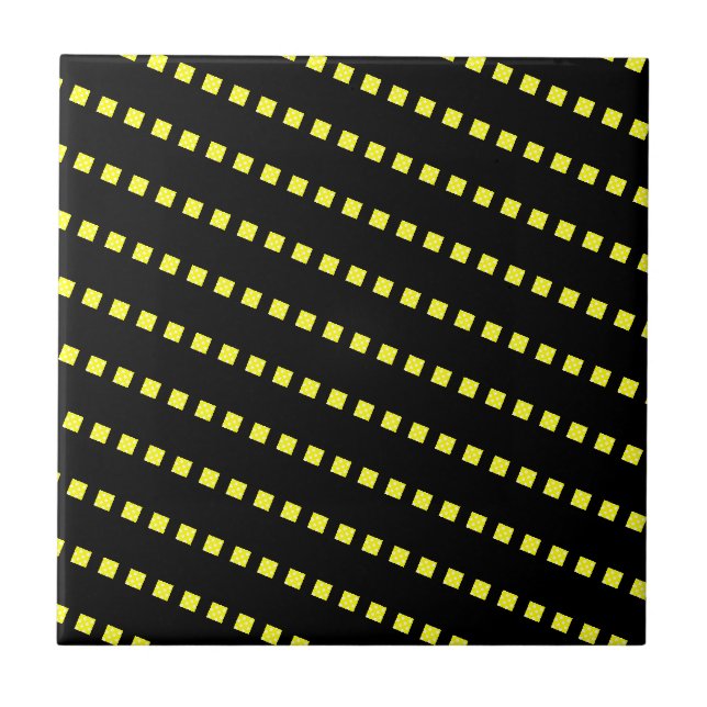Keramik Tile Gelb Punkt Weiß Schwarz Fliese (Vorderseite)