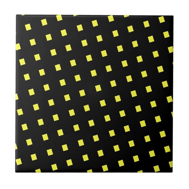 Keramik Tile Gelb Punkt Weiß Schwarz Fliese (Vorderseite)