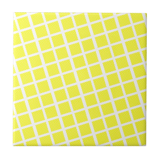 Keramik Tile Gelber Punkt Weiß Fliese (Vorderseite)