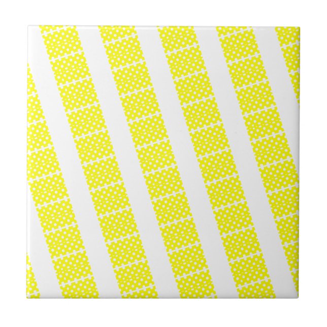Keramik Tile Gelber Punkt Weiß Fliese (Vorderseite)