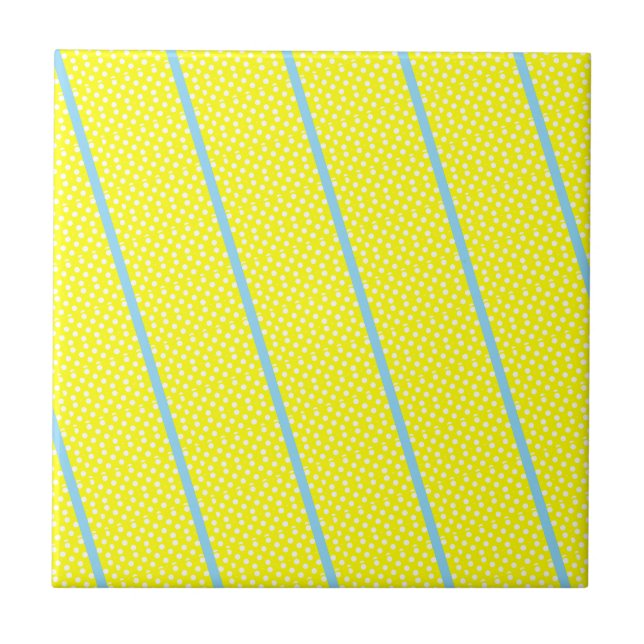 Keramik Tile Gelber Punkt Weiß Fliese (Vorderseite)