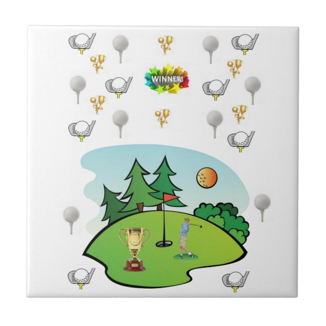 Keramik Tile Golf Fliese (Vorderseite)