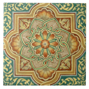 Keramik Tile - Italienisch Grün Beige Burnt Orange Fliese