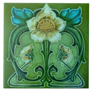 Keramik Tile - Jugendstil-Blumendesign Vintag Fliese