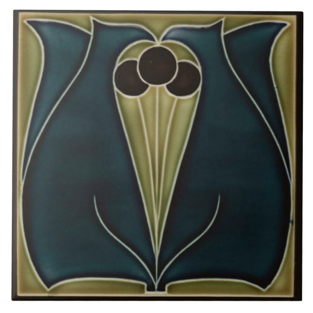 Keramik Tile - Jugendstil - Design Tile Fliese (Vorderseite)