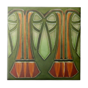 Keramik Tile - Jugendstil Palmen Tile Fliese