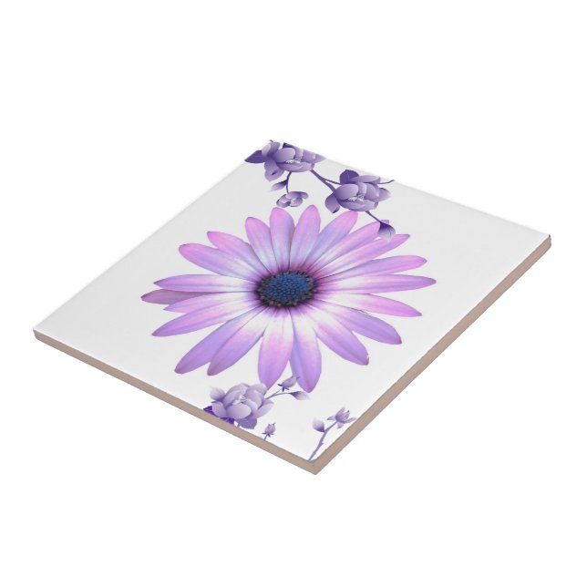 Keramik Tile Lila Floral Fliese (Seite)