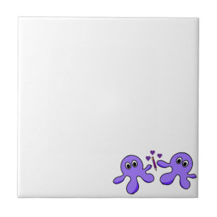 Keramik Tile Lila Oktopus Fliese