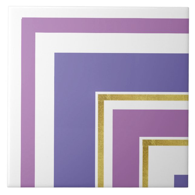 Keramik Tile - Lilac mit Goldener Split Ecke Fliese (Vorderseite)