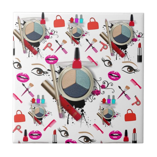 Keramik Tile Makeup Shadow Lipstick Fliese (Vorderseite)