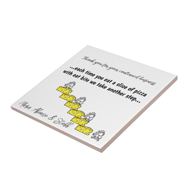 Keramik Tile Mice Käse Pizza Pizzeria Danke Fliese (Seite)