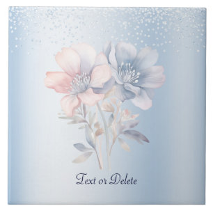 Keramik Tile mit blauer Rosa Blume Fliese