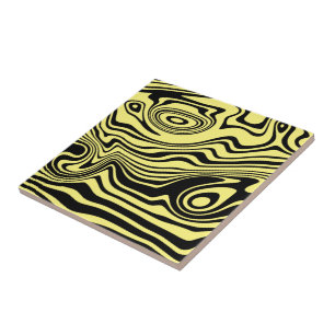 Keramik-Tile mit schwarzen Gelbwaden - Farben ausw Fliese