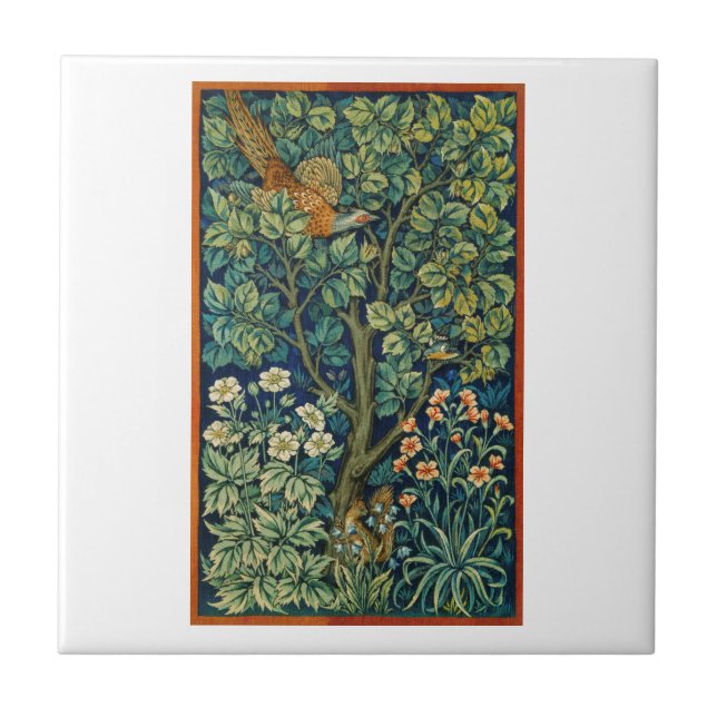 KERAMIK TILE MIT WILLIAM MORRIS PHEASANT DESIGN FLIESE (Vorderseite)