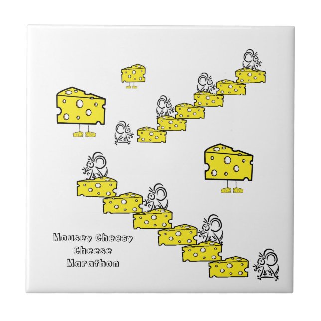 Keramik Tile Mousey Cheesy Cheese Marathon Fliese (Vorderseite)