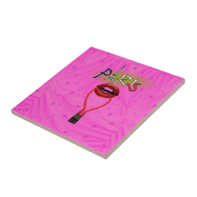 Keramik Tile Paris Frankreich Lipstick Fliese (Seite)