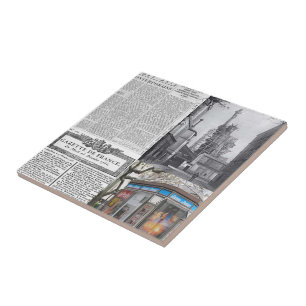 Keramik Tile Paris Frankreich Zeitung Fliese