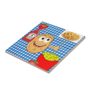Keramik Tile Potato, Französisch Fries, Tomate, Ke Fliese