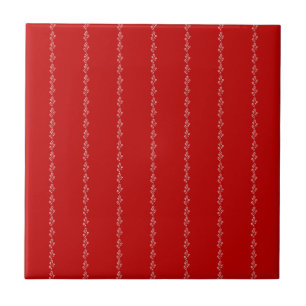 Keramik Tile Red Floral Fliese