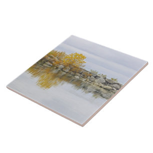 KERAMIK TILE/ROCK WALL & GOLDEN BAUM FLIESE