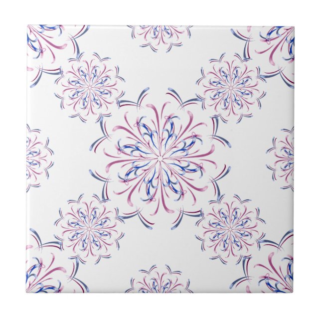 Keramik Tile Rosa und Blau Fliese (Vorderseite)