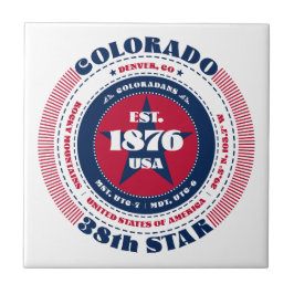 Keramik Tile Rot, Weiß und Blau Colorado Fliese