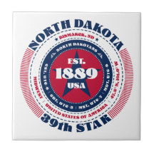 Keramik Tile Rot, Weiß und Blue North Dakota